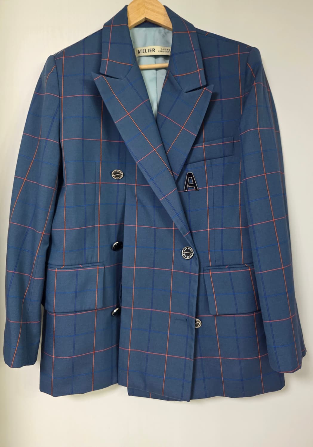 럭키슈에뜨 아뜰리에 체크 더블자켓 ㅡ36사이즈 상품이미지3