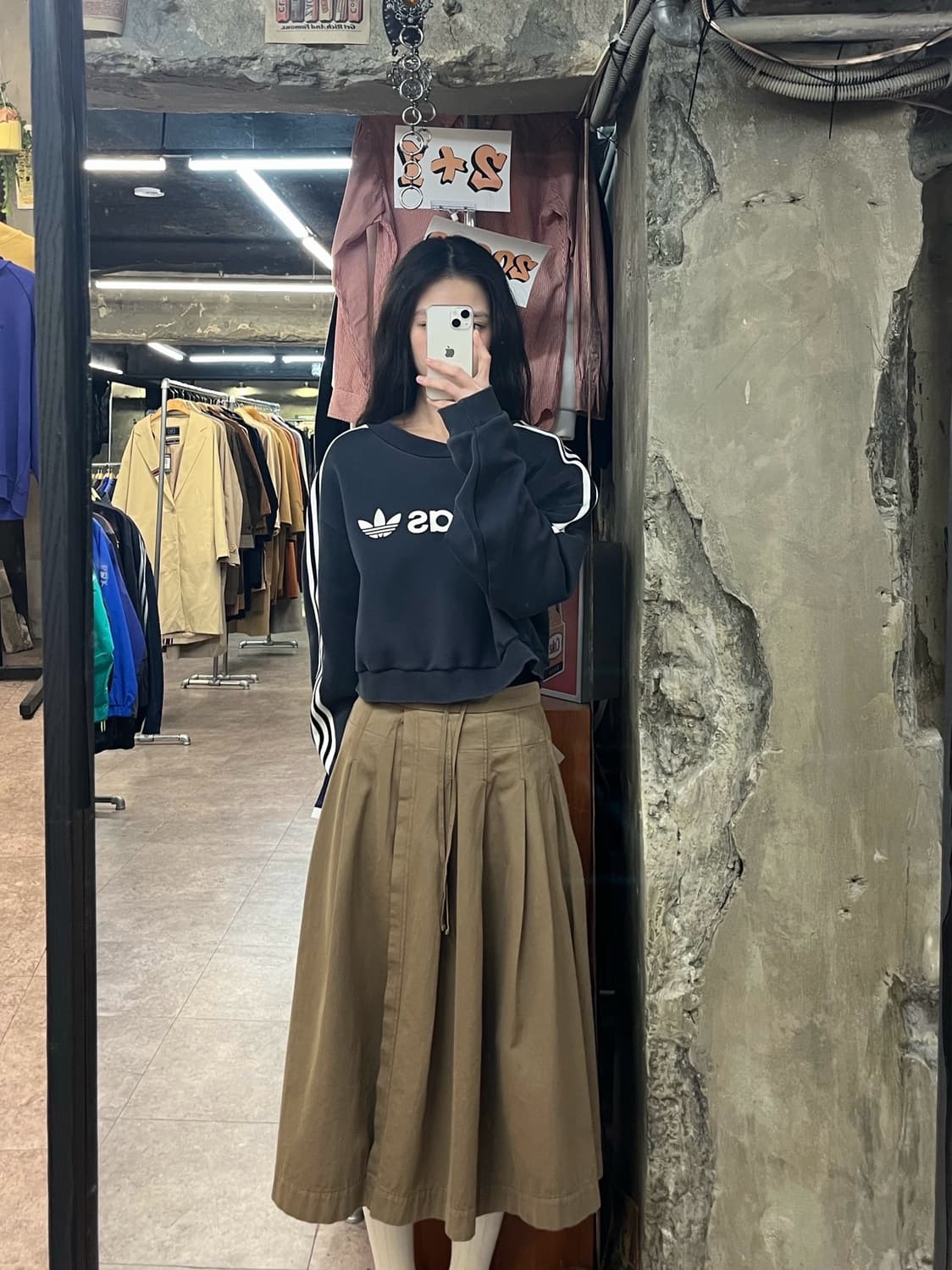 아디다스 크롭 맨투맨 네이비 105 #csz3391 상품이미지2