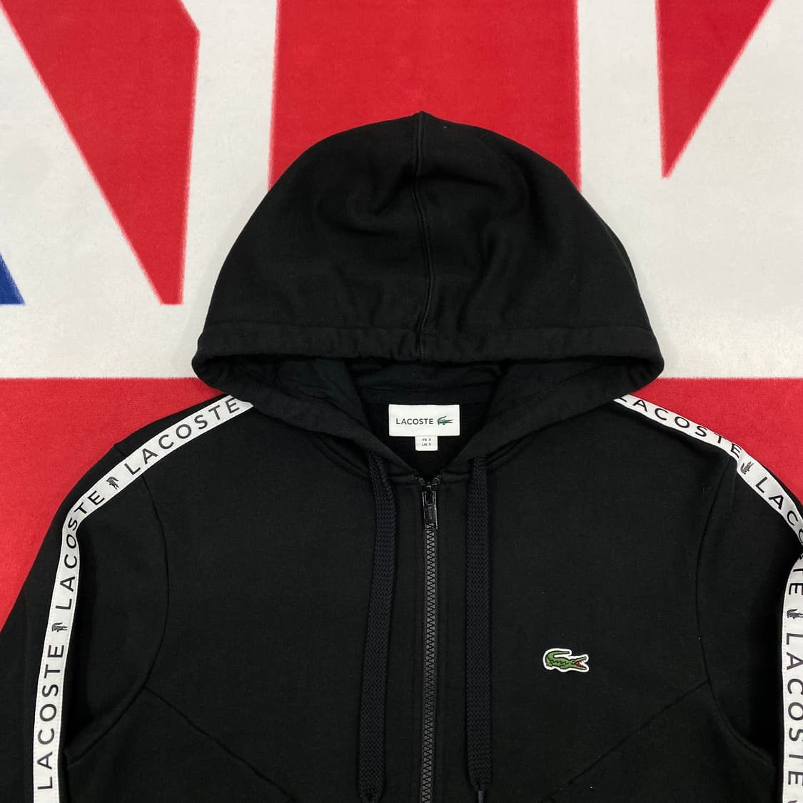 라코스테 사이드라인 후드집업 S 실측 M  상품이미지3