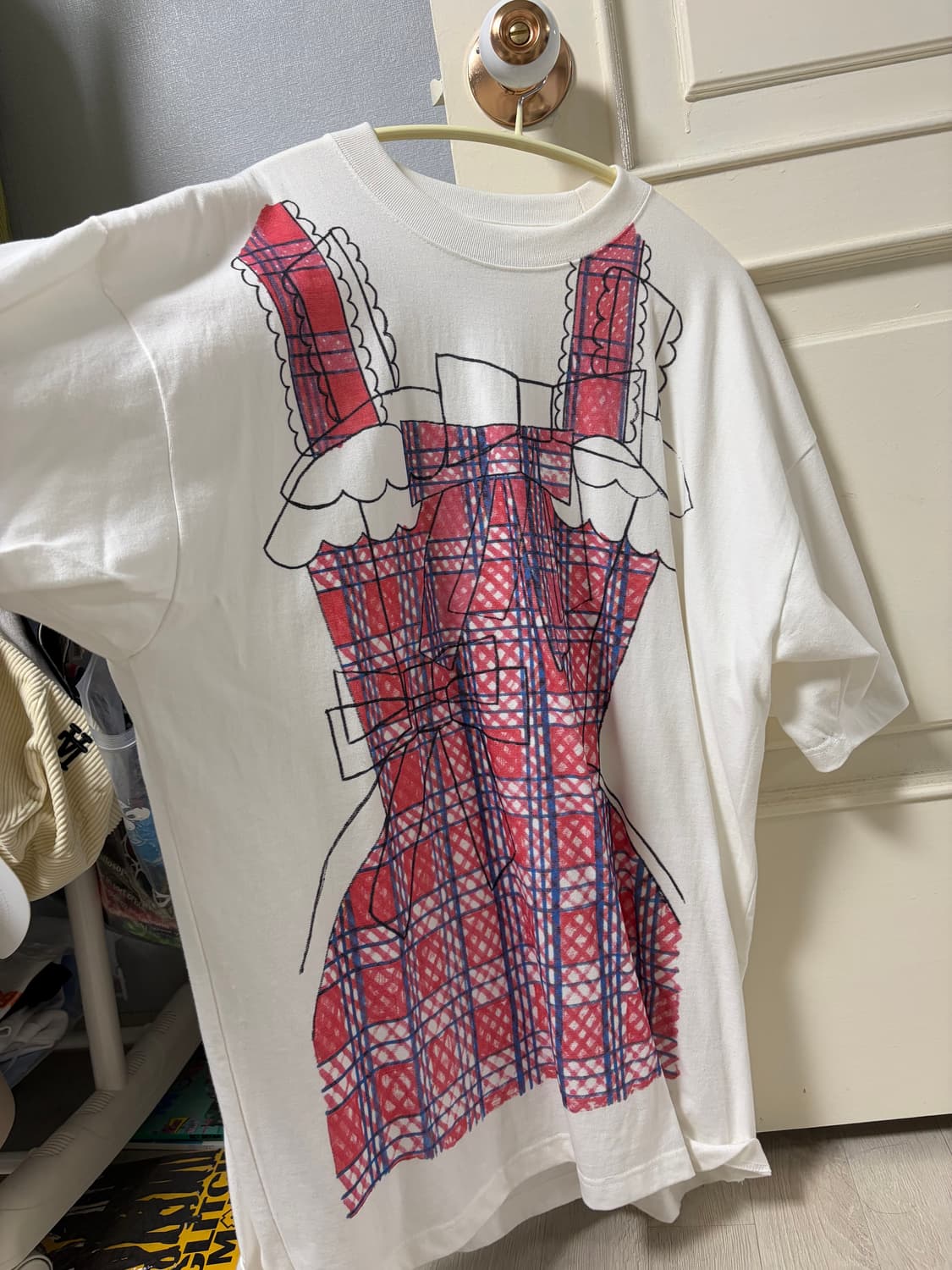 미미짱 FFATS CHECK RIBBON BIG BIG TEE(S사이즈) 상품이미지2