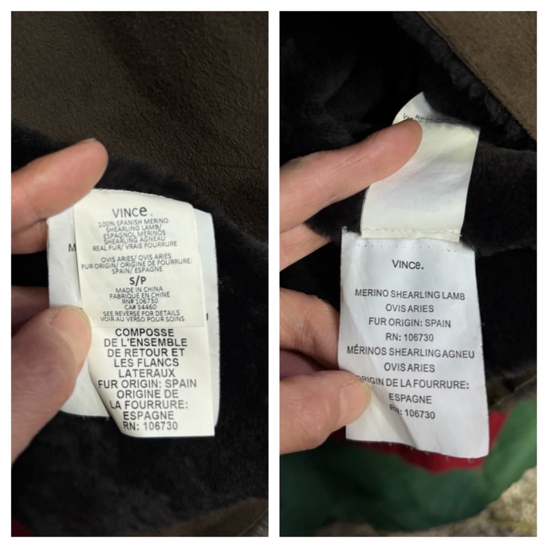 빈스 후드 무스탕 코트 S 상품이미지4