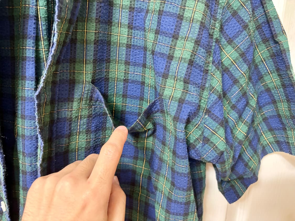 올드 엘엘빈 타탄체크 시어서커 반팔 셔츠 상품이미지5