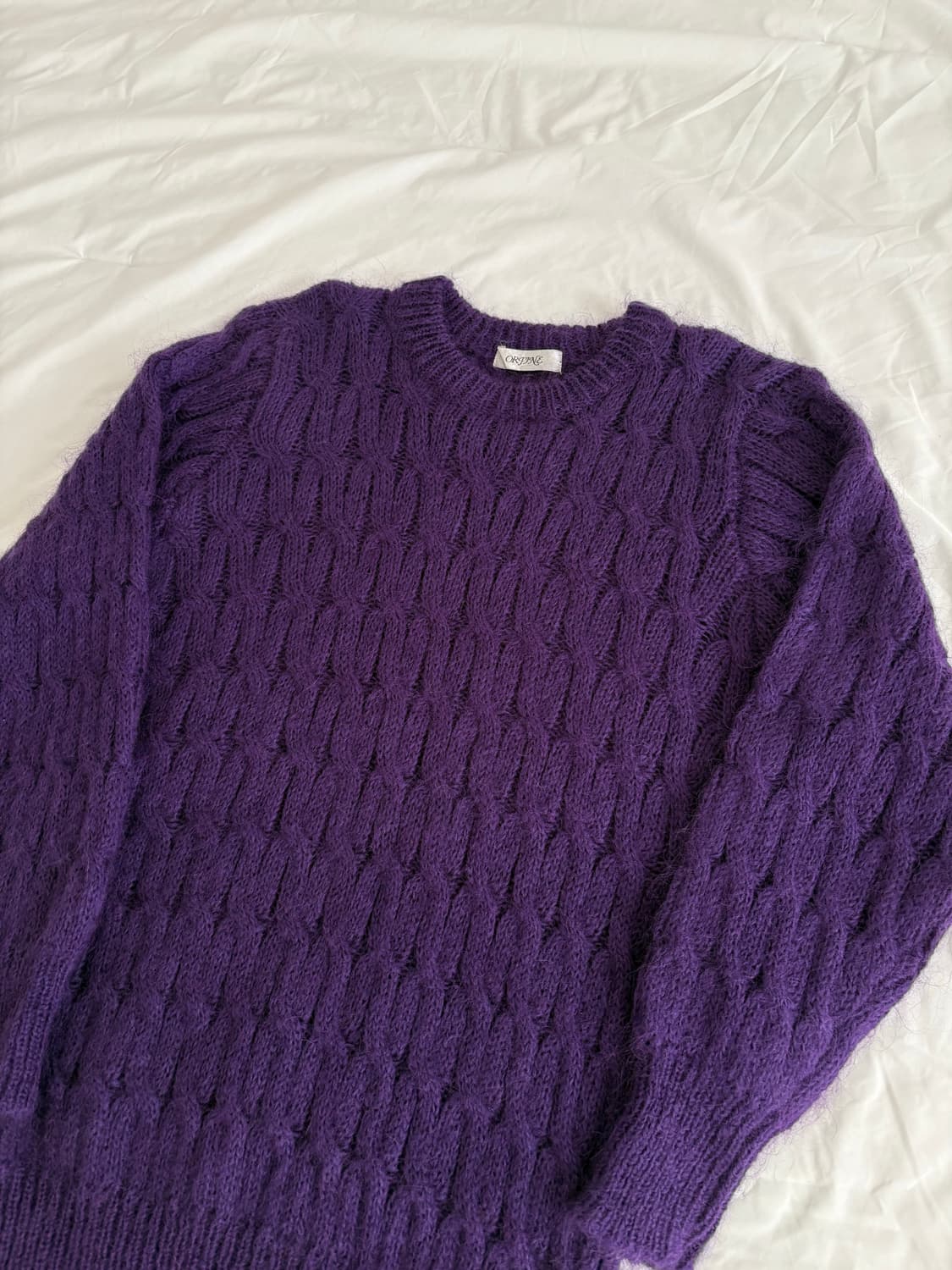 purple cable sweater 케이블 니트 상품이미지5