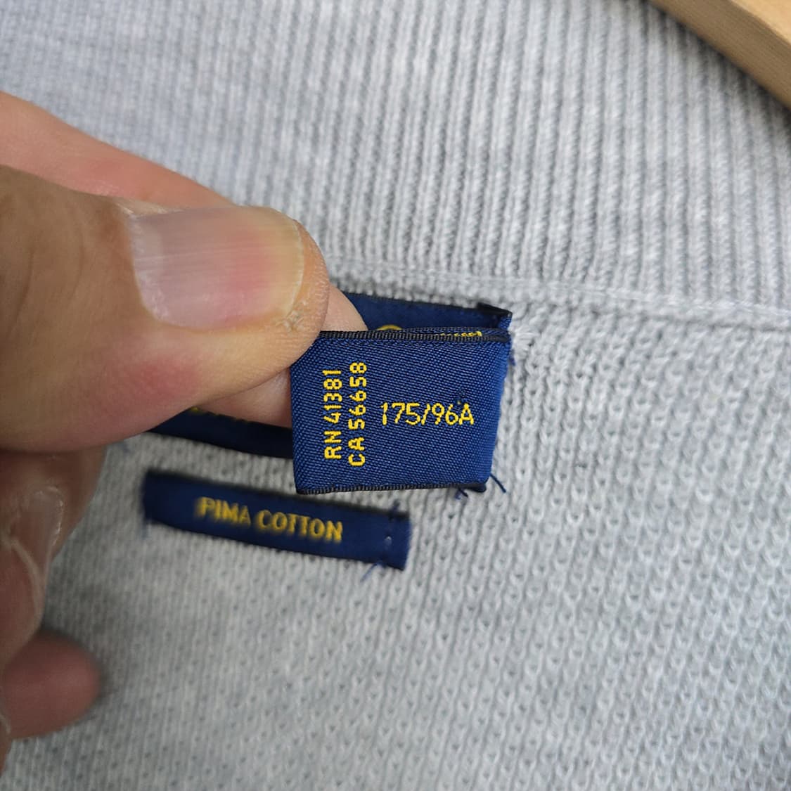 폴로 피마코튼 하프집업 니트 그레이 M 상품이미지7