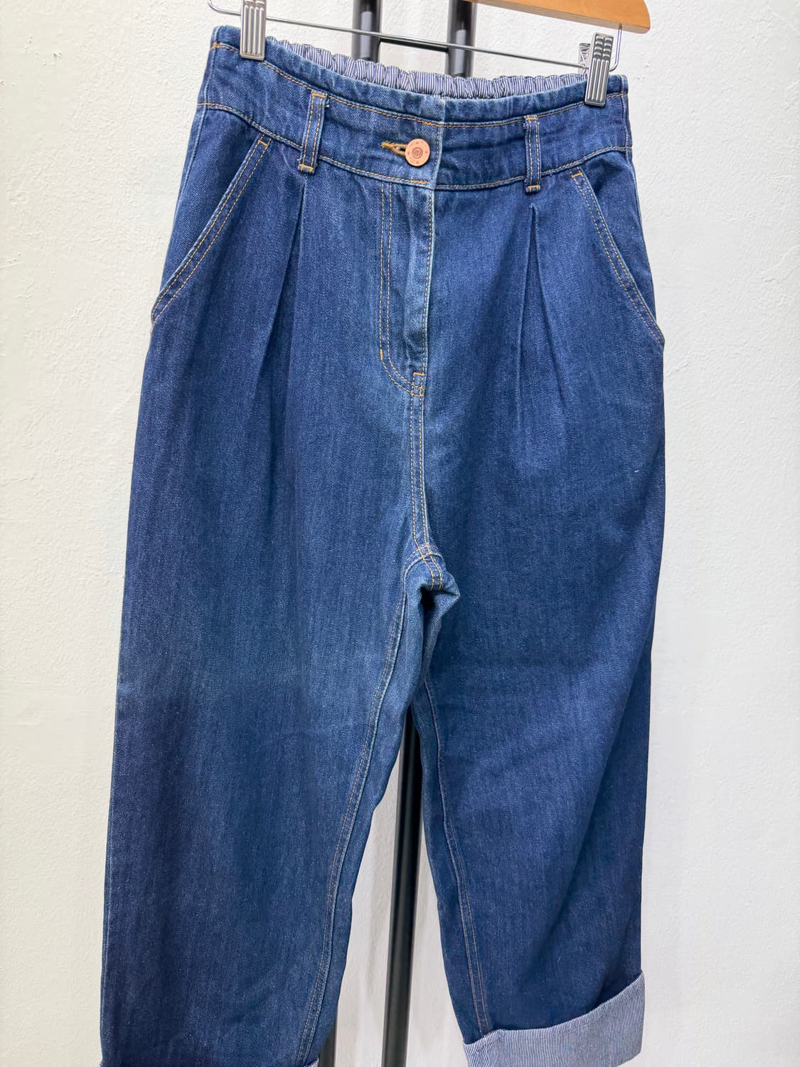 정품) 럭키슈에뜨 밴딩 롤업 데님 팬츠 36 상품이미지2