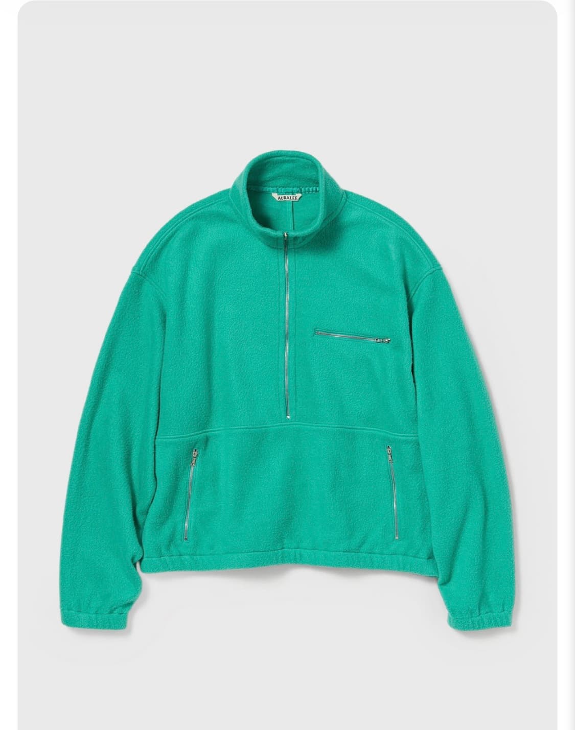 오라리 퓨어 실크 컴포트 플리스 하프 집업 상품이미지1