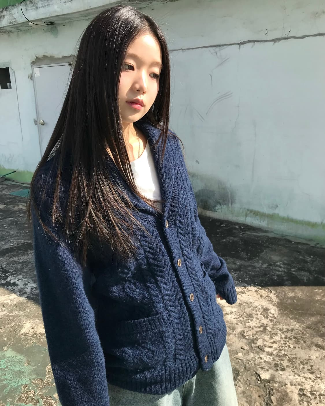 네이비 니트 가디건  상품이미지2