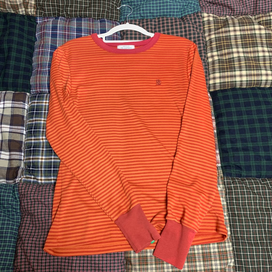 노컨텐츠 파인 스트라이프 티 딥오렌지 상품이미지2