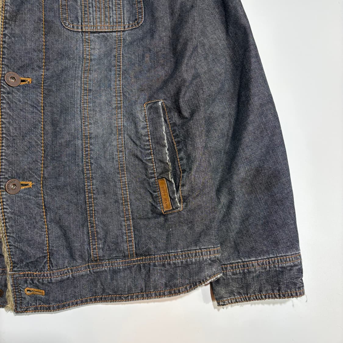 빈티지 워크 데님 배색 자켓 상품이미지3