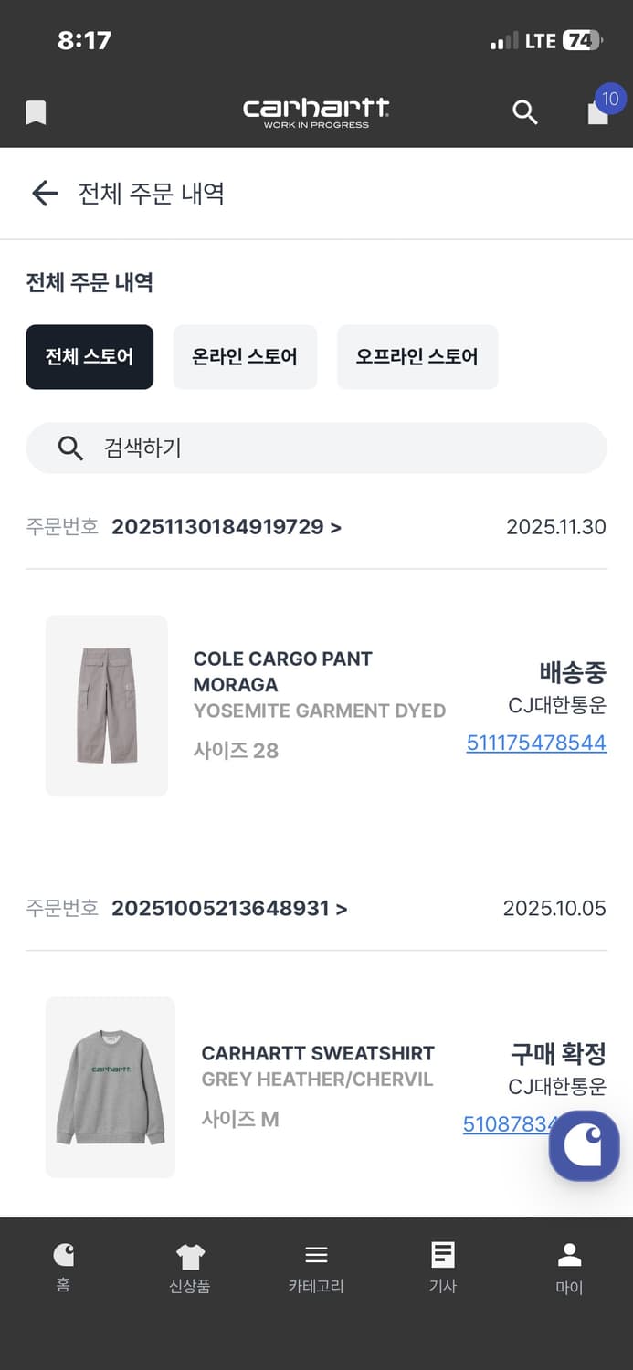 칼하트윕 콜 카고 팬츠 상품이미지5