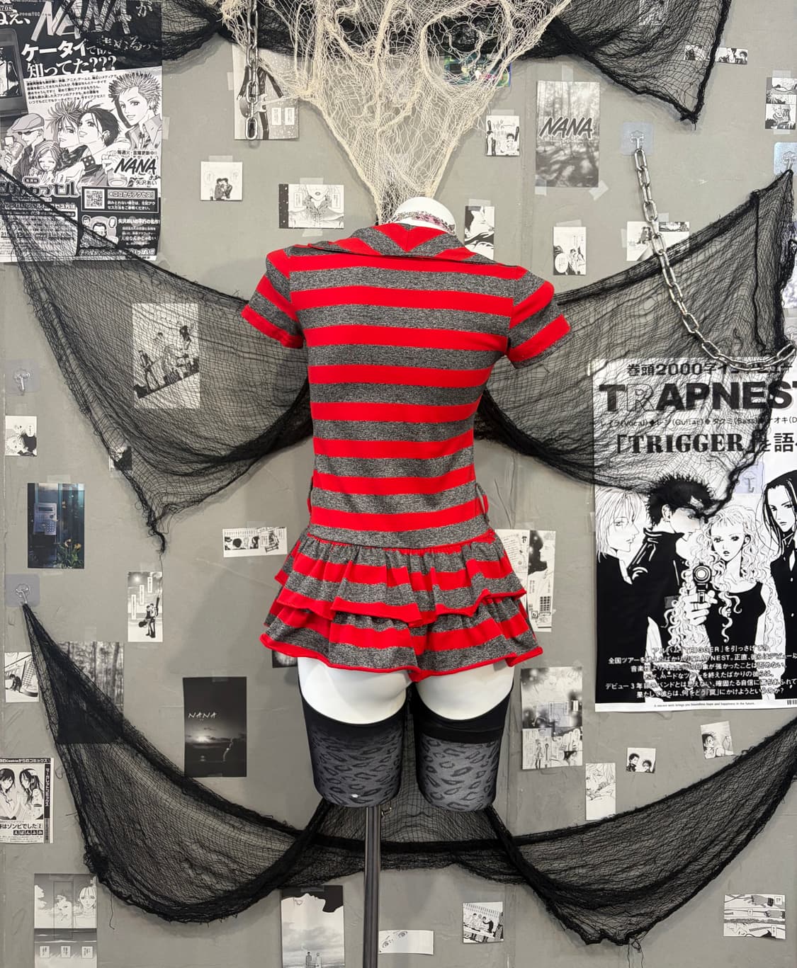 Kitsch Stripe frill half zip Top 상품이미지2