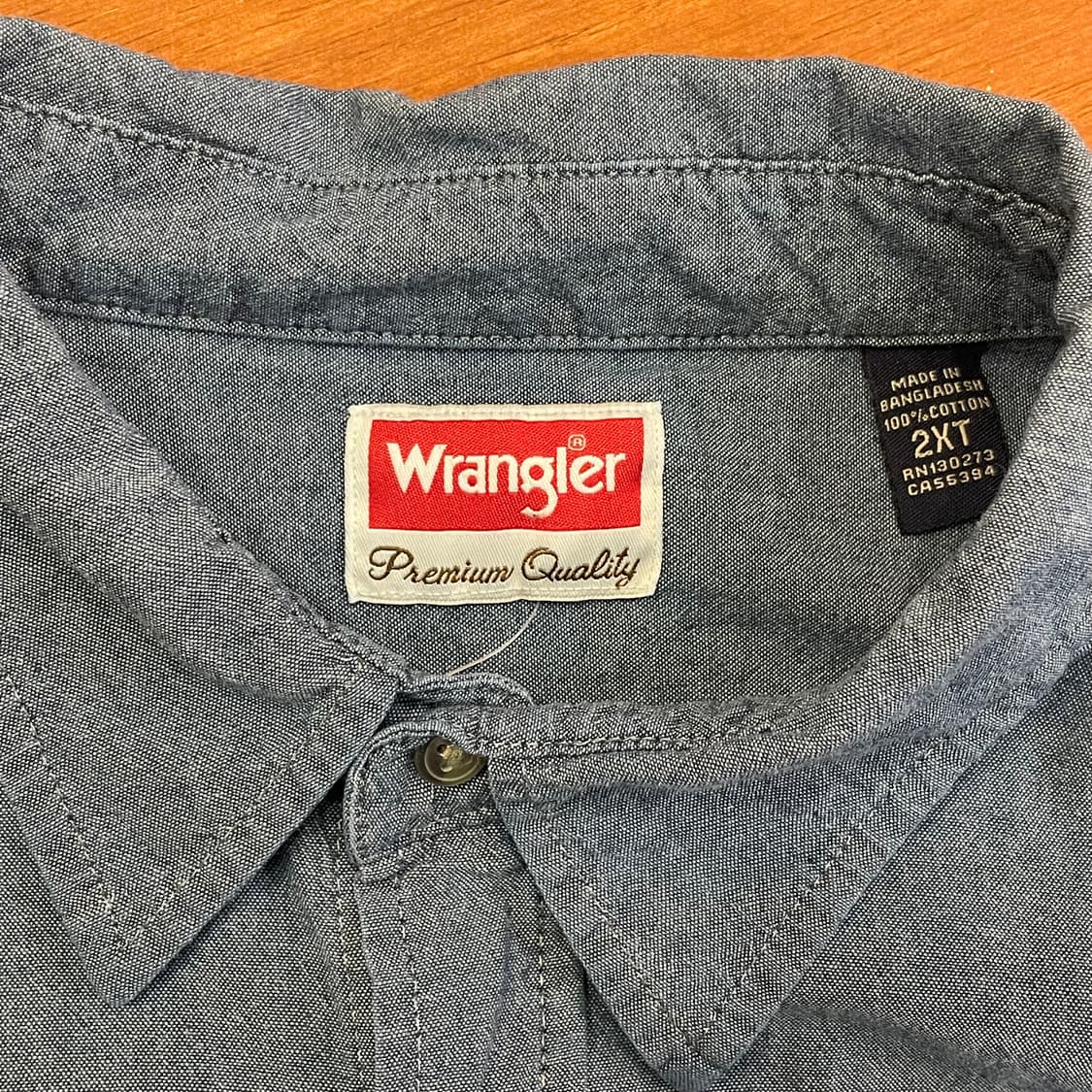 (2XL) Wrangler 랭글러 데님 코튼 반팔 셔츠  상품이미지6