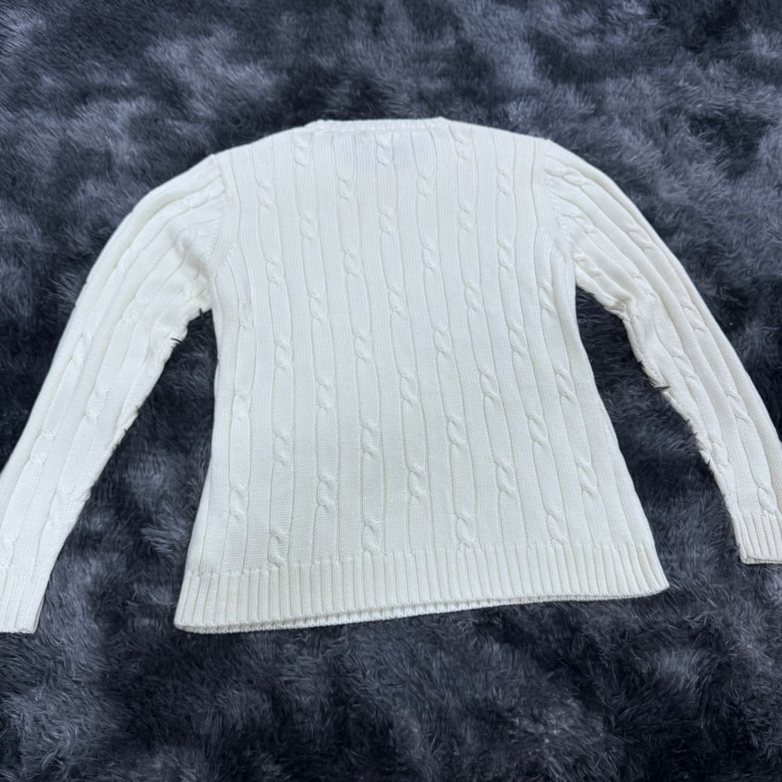 투티/0100 에디바우어 꽈배기 케이블 니트 화이트 베이지 스웨터 상품이미지3