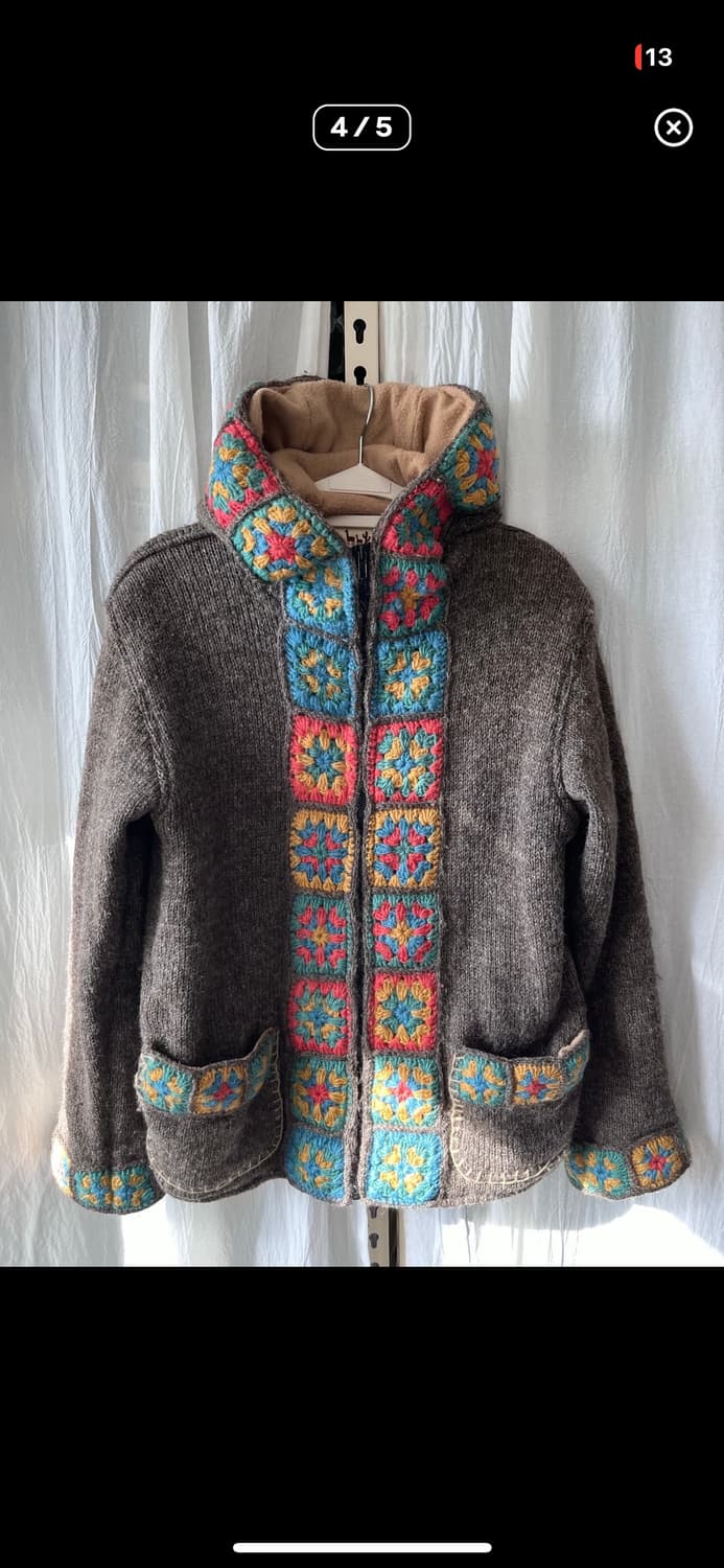 Titicaca 빈티지 모티브 니트 후드집업i 상품이미지1
