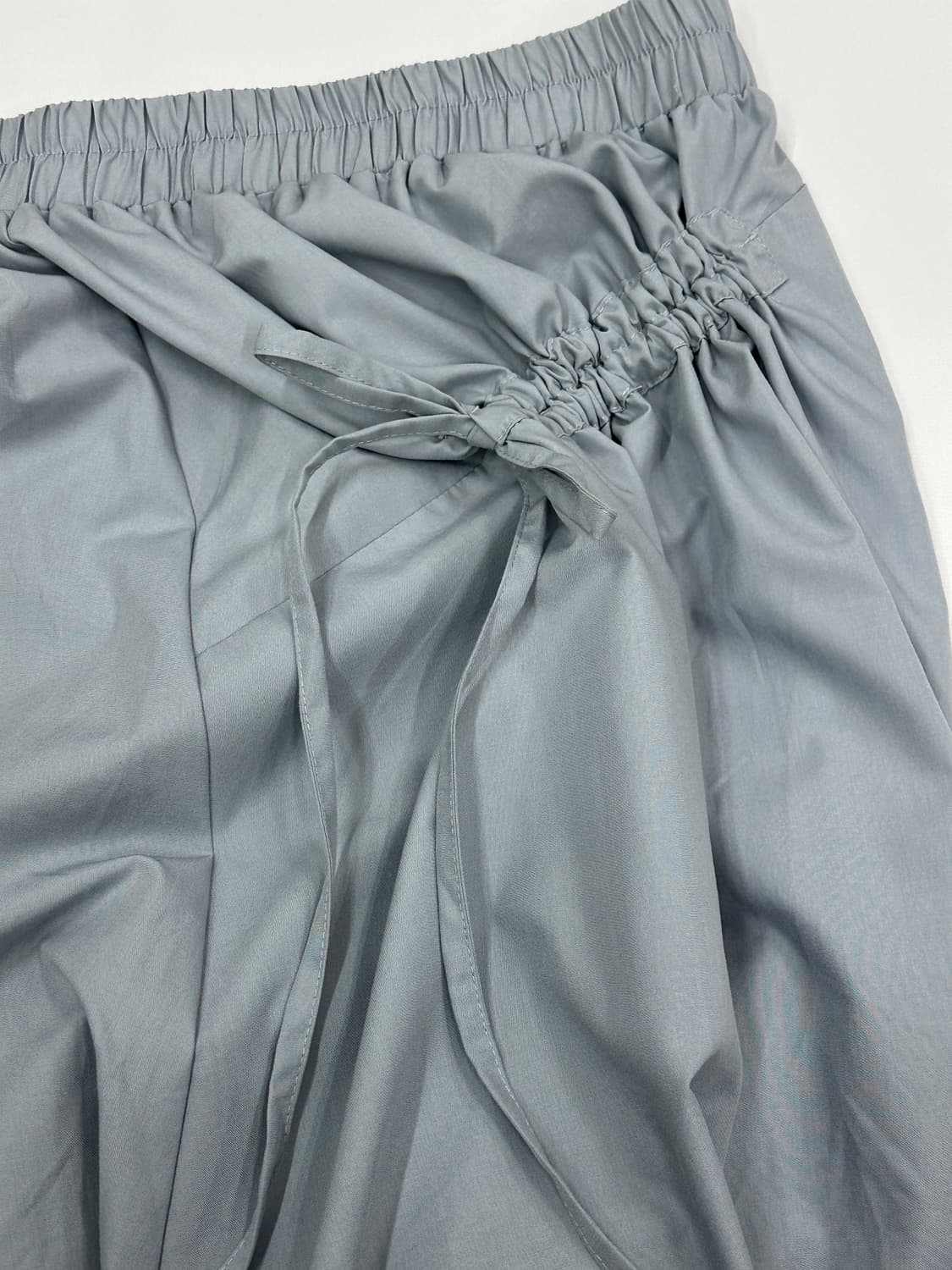 아이렛 셔링 포인트 롱 스커트 갸루 고프코어 스트릿 바람막이 스커트 상품이미지6