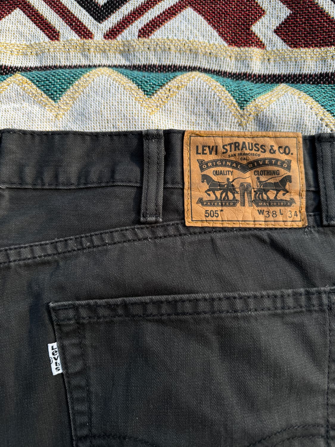 리바이스 505 흑청 38/34 화이트탭 상품이미지1