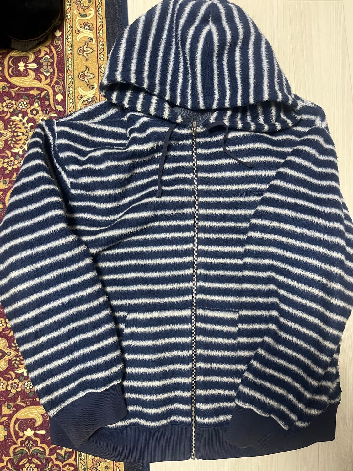 슈프림 브러쉬드 집업 후디드 스웻셔츠 모헤어 상품이미지2