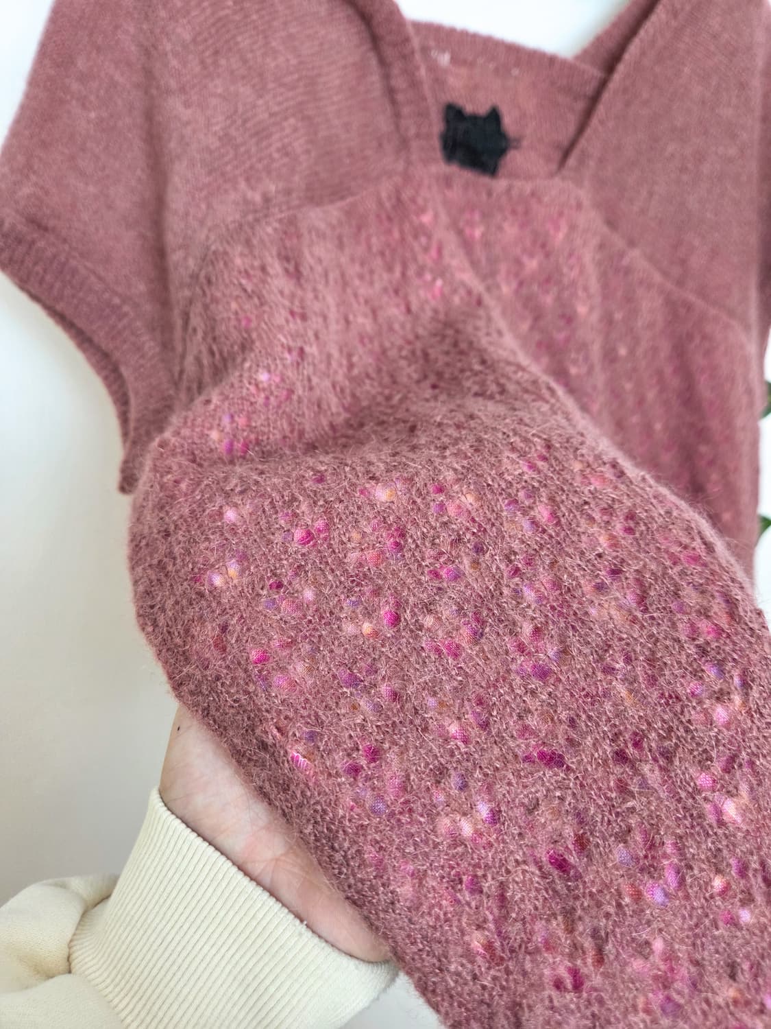 색실 고양이 니트 탑 상품이미지6