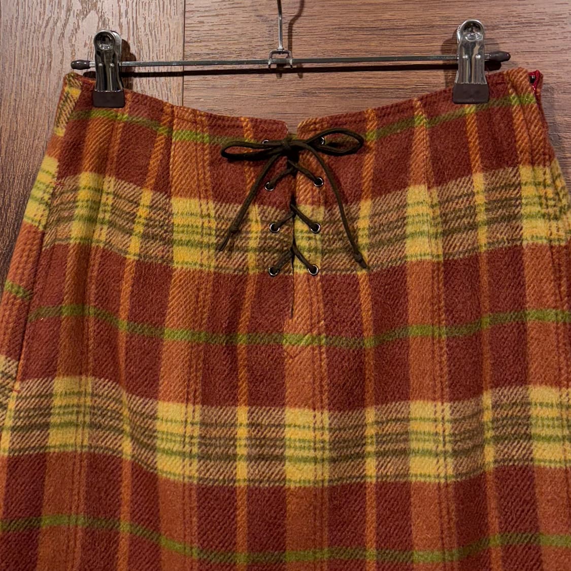 일본 빈티지 아일렛 체크 겨울 미니 스커트 상품이미지3