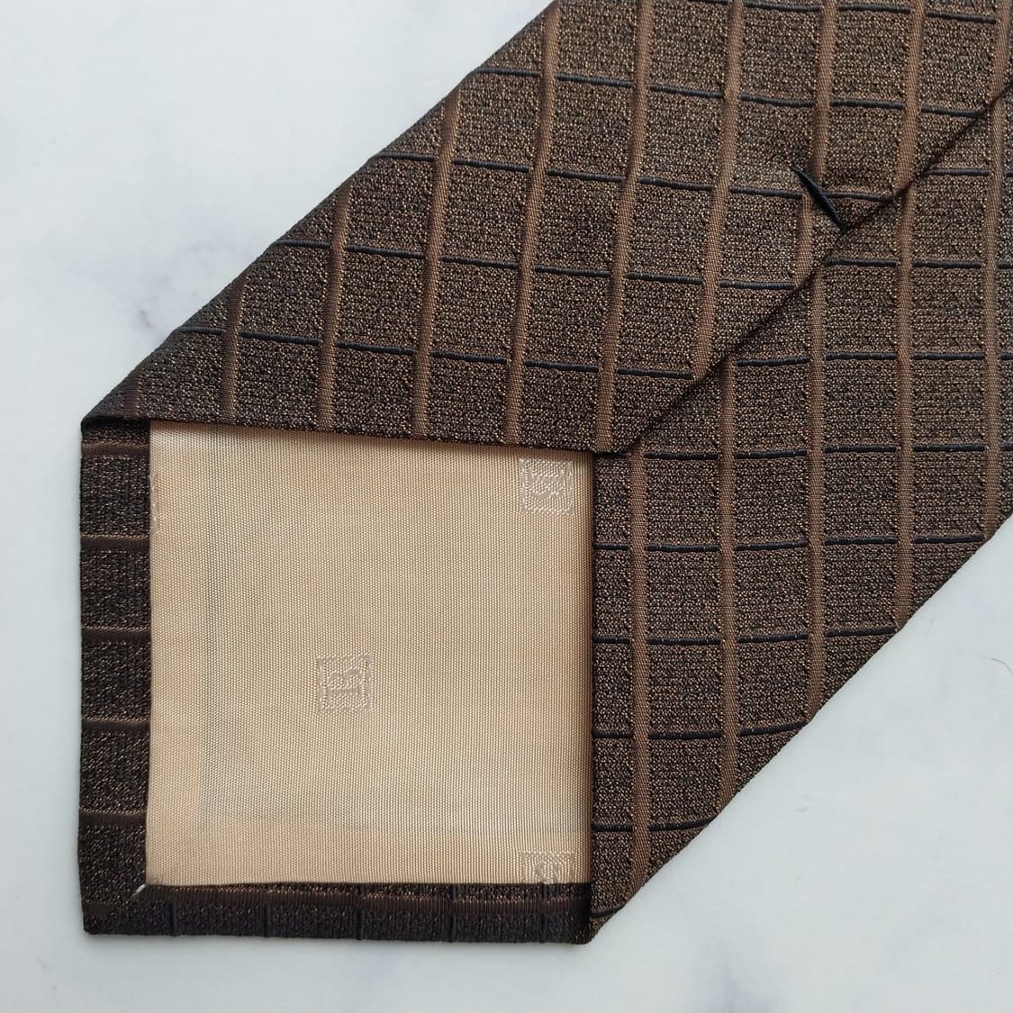 발망 넥타이 브라운 체크 패턴 9.5cm A+등급 K2563
 상품이미지8