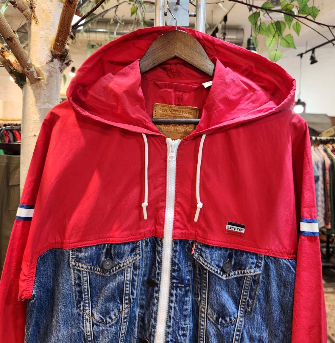 남,여 프리)LEVIS 리바이스 후드 믹스 데님 자켓 상품이미지2