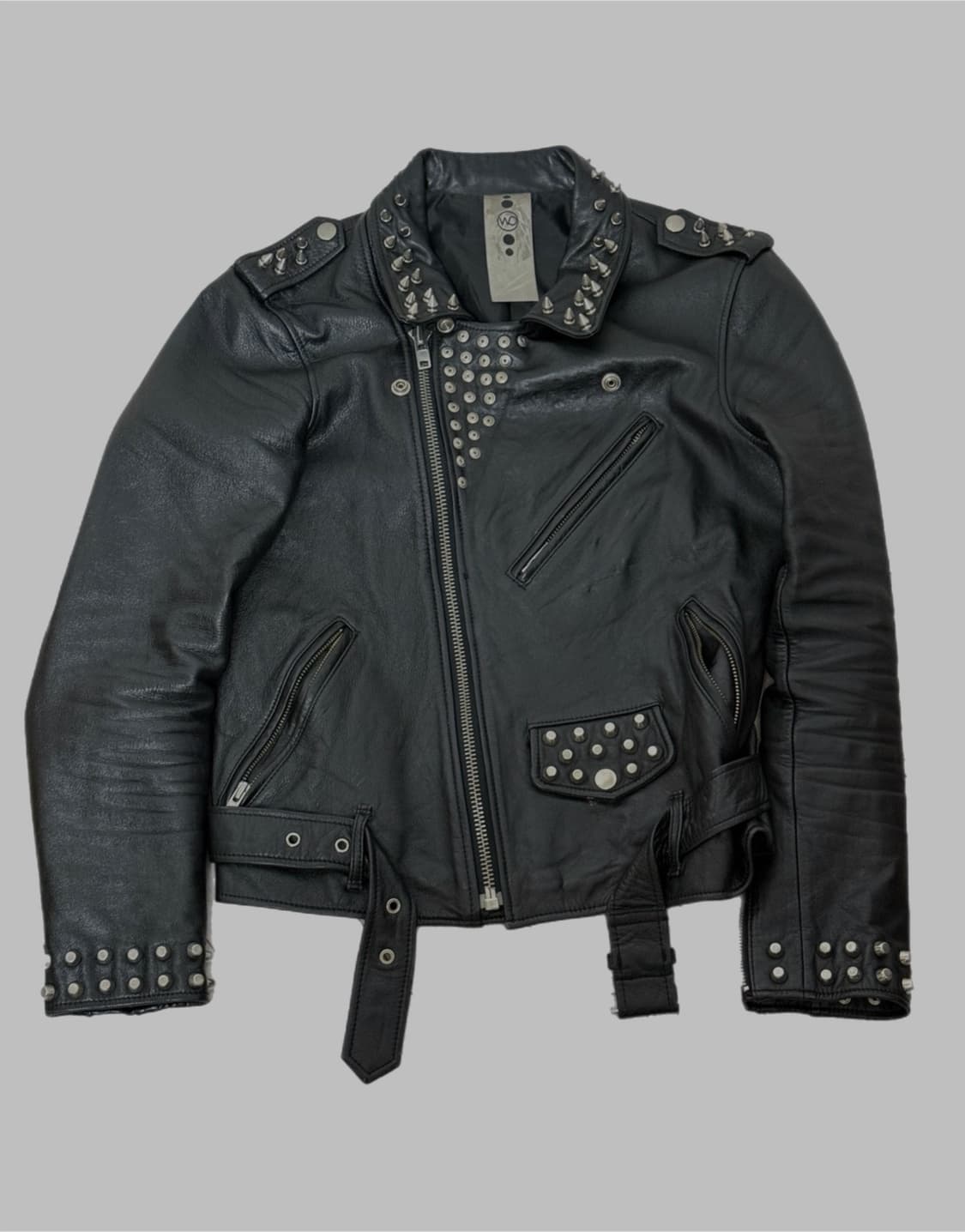 재팬 스터드 더블카라 카우레더 쟈켓 상품이미지3