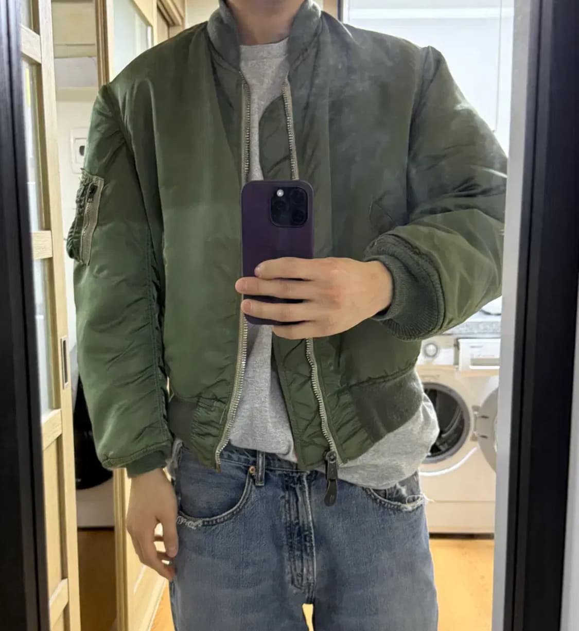 알파인더스트리 80s MA-1 마원 올리브  상품이미지5