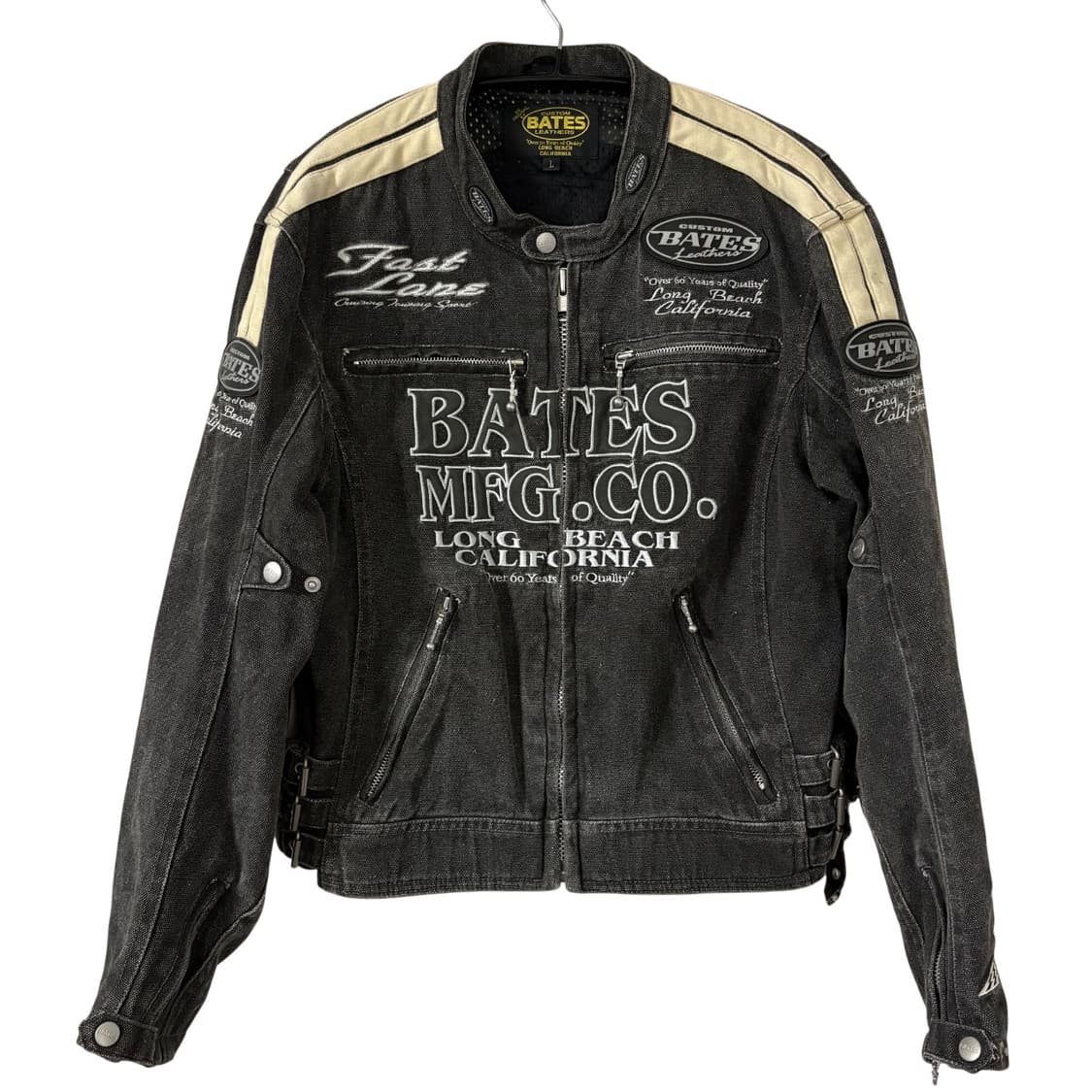bates leathers 베이츠 흑청 데님 바이커 자켓 L 상품이미지2