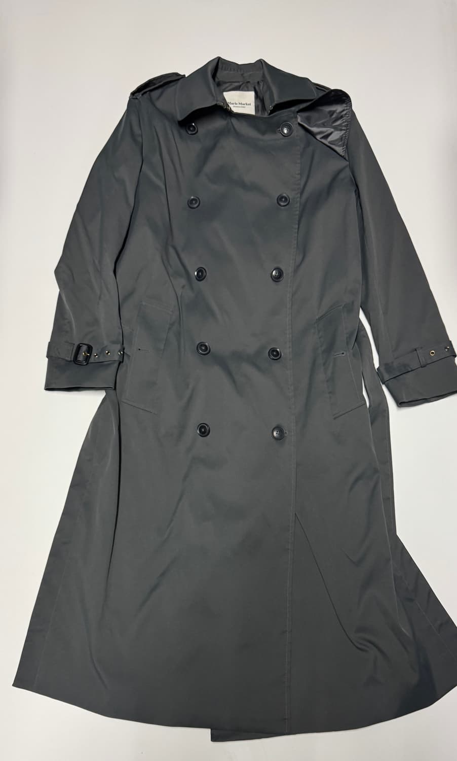 여성 마리마켓 프리미엄 라벨 벨티드 트렌치 코트 빈티지 카키 상품이미지1