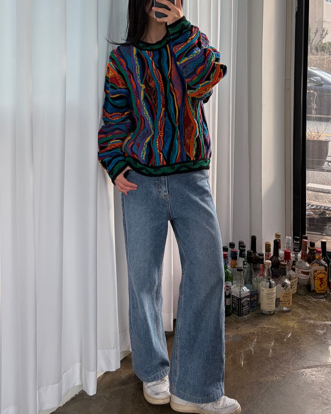 [S]쿠지 COOGI 멀티컬러 케이블 니트 상품이미지3