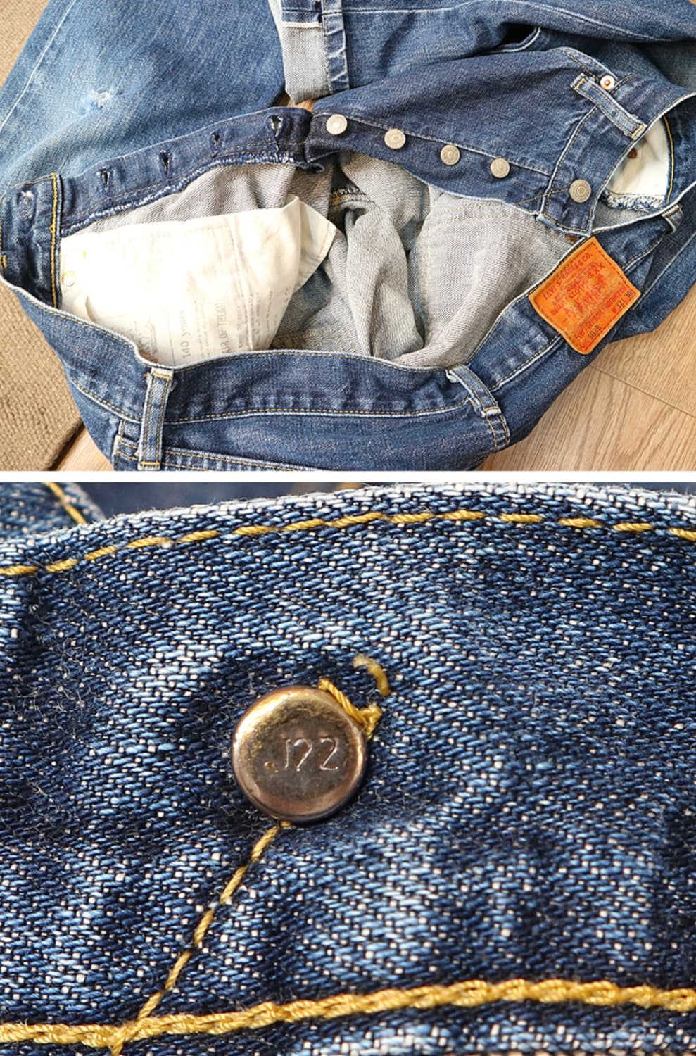 일본판 90s levis 리바이스 LVC 503BXX 빅E 셀비지 데님  상품이미지8