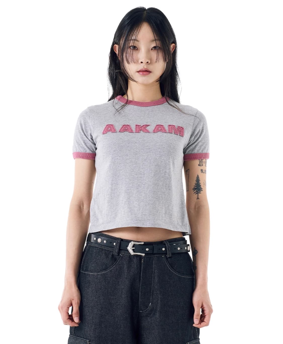 아캄 링거 티셔츠 핑크 (woman) 상품이미지1