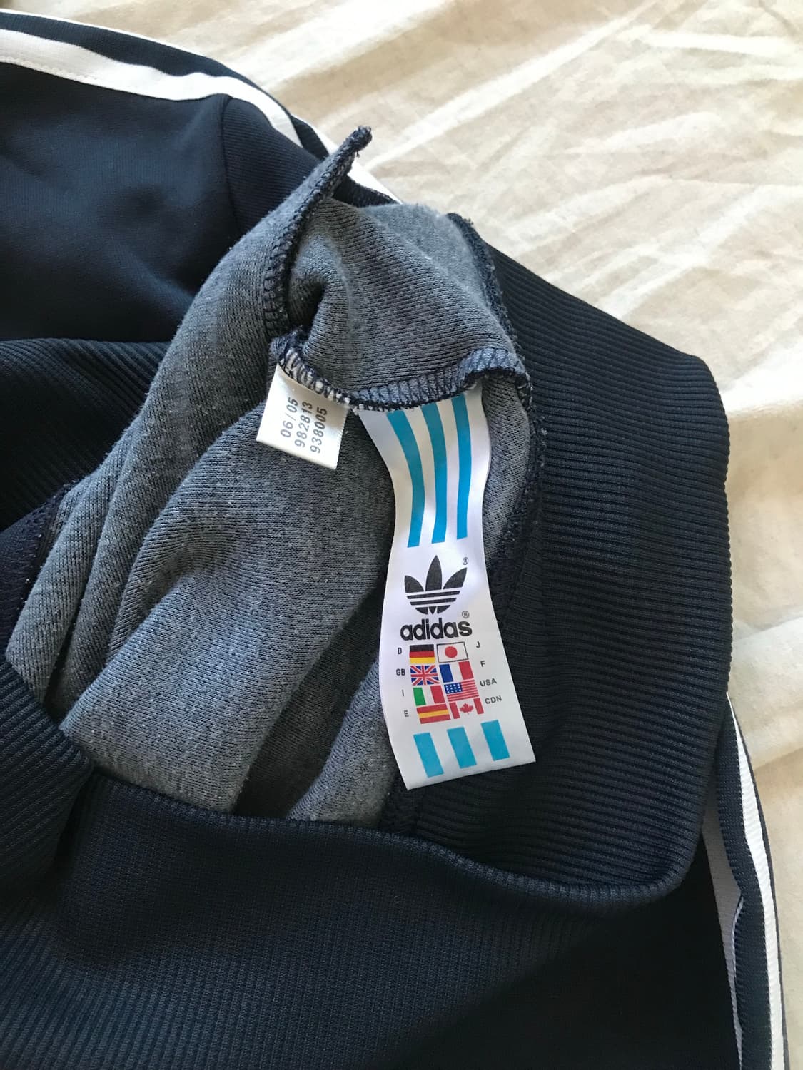 아디다스 00년대 올드스쿨 파이어버드 네이비 후드 트랙탑 져지 상품이미지8