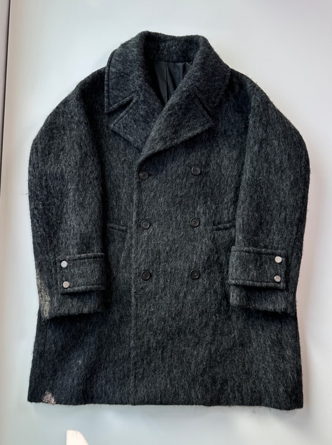 메종미네드 오바사이즈 하프 더블 코트 차콜 상품이미지2