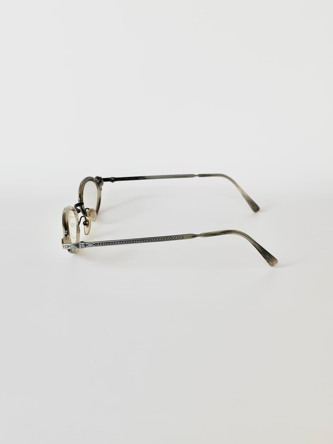 [픽키-584] 앤틱 실버 오벌 안경테 빈티지 메탈 장식 소형 프레임 상품이미지3