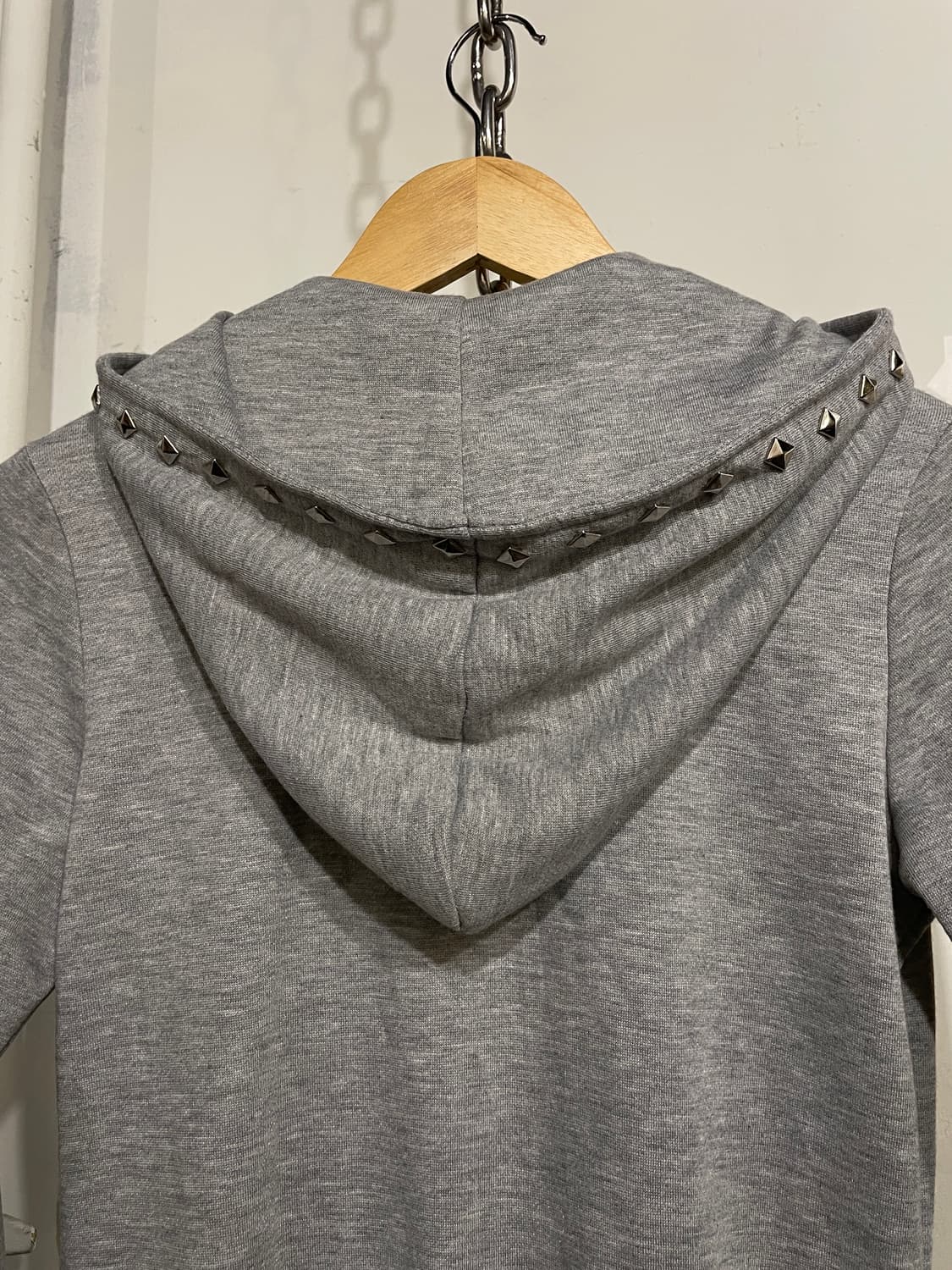 스터드 그레이 롱 후드집업 펑크 y2k 상품이미지6