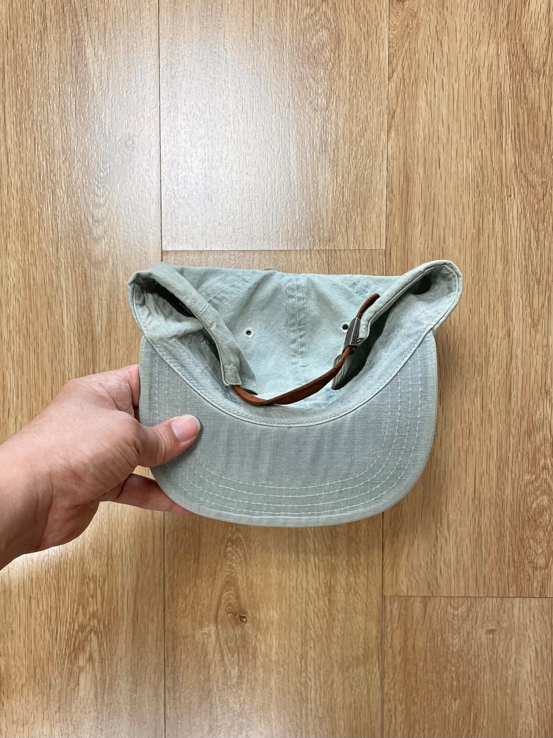 90s Made USA 타미힐피거 빈티지 데님 볼캡 모자 (레더 스트랩) 상품이미지3