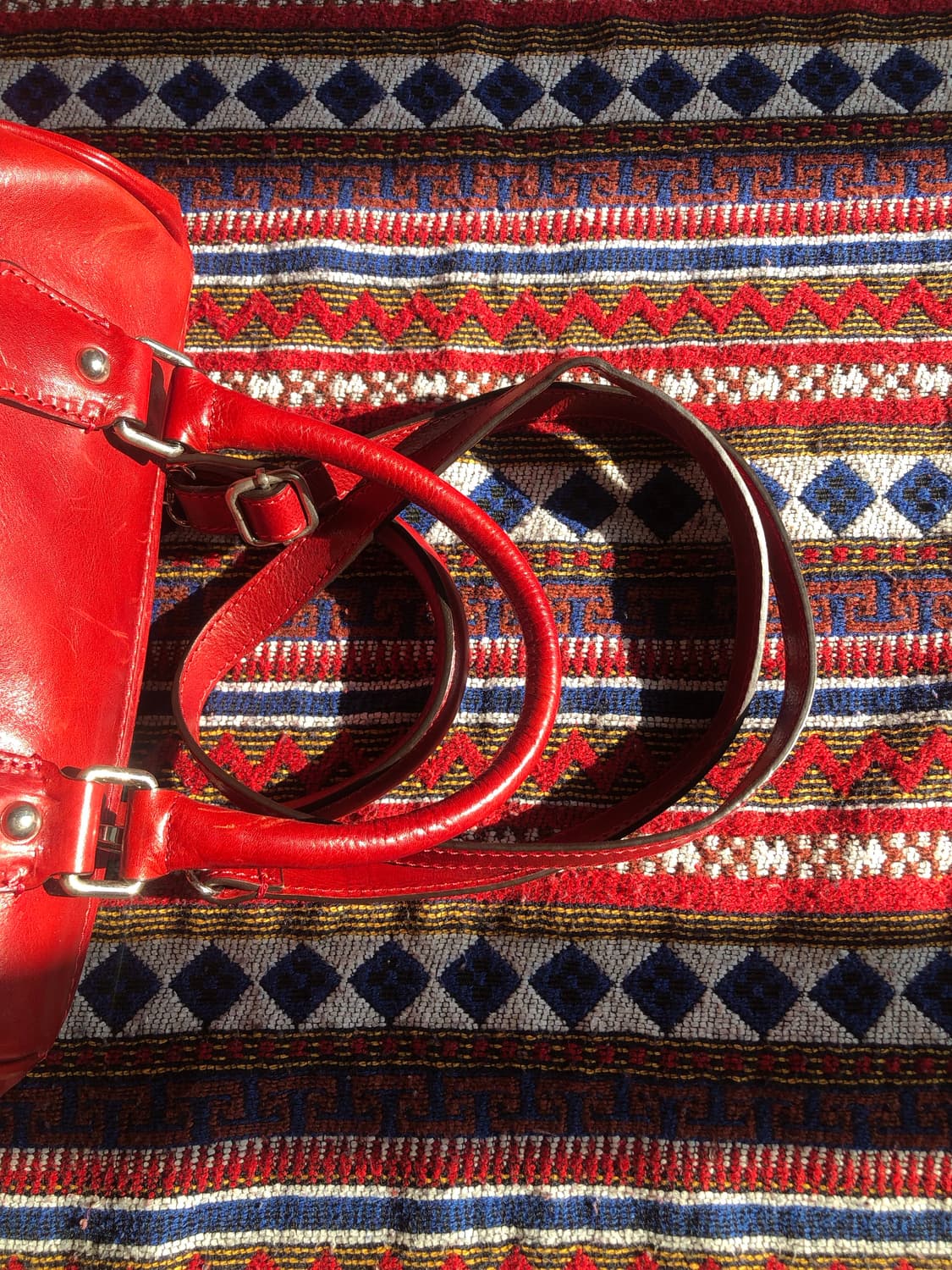 빈티지 이탈리아 레드 미니 보스턴백 상품이미지6