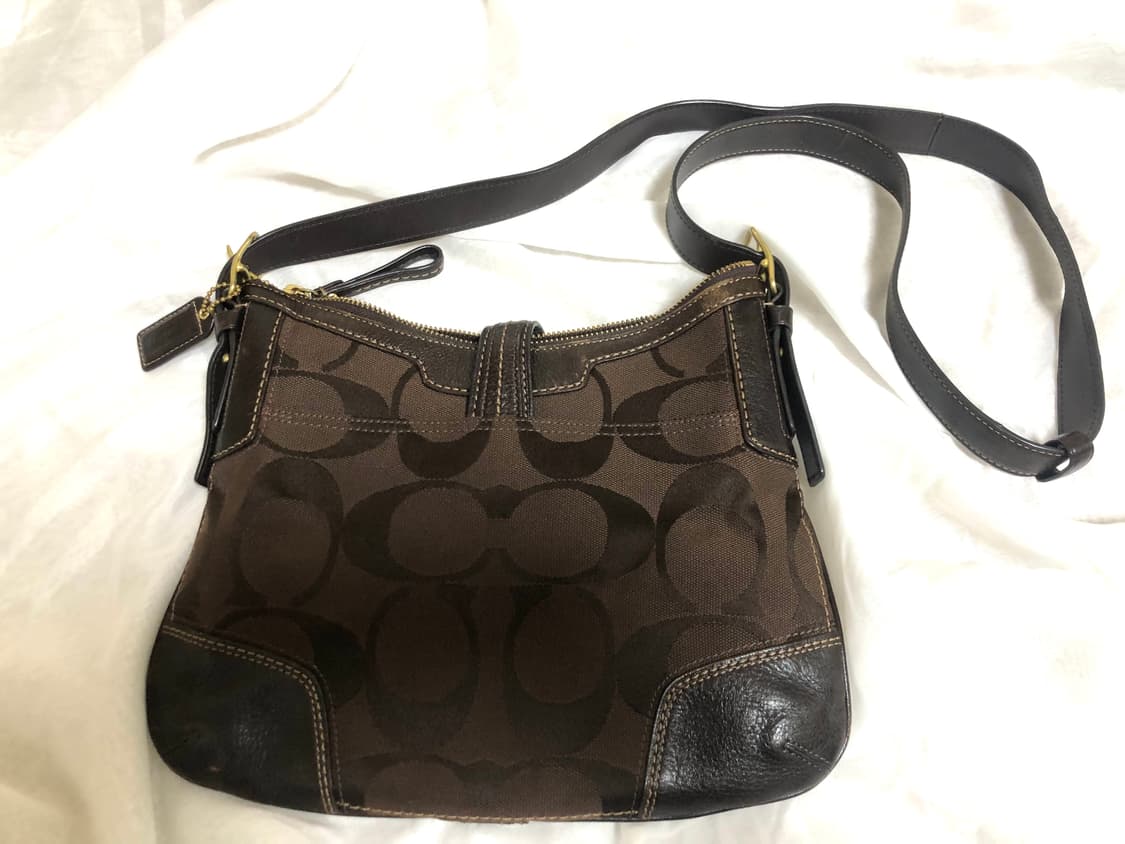 빈티지 코치 브라운 버클 크로스백 상품이미지5