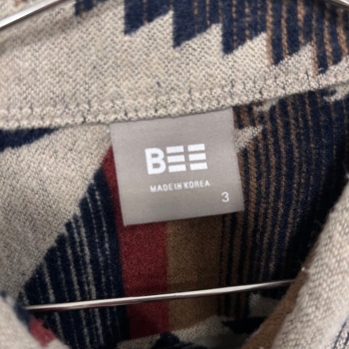 BEE 인디안 나바호 패턴 오버핏 울 셔츠자켓 상품이미지3