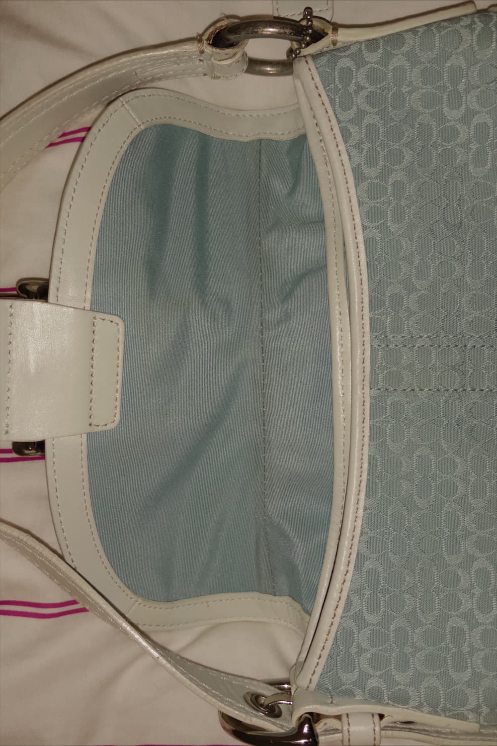 코치 핸드백 스카이블루 상품이미지4