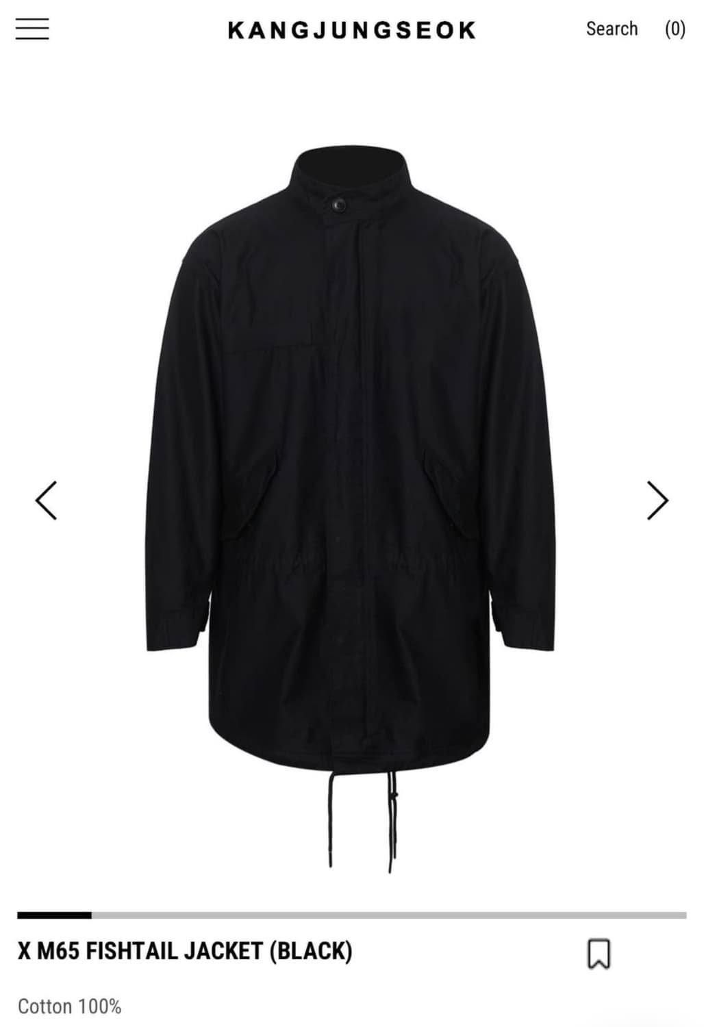 강정석 m65 피쉬테일 자켓 3사이즈 블랙 상품이미지1