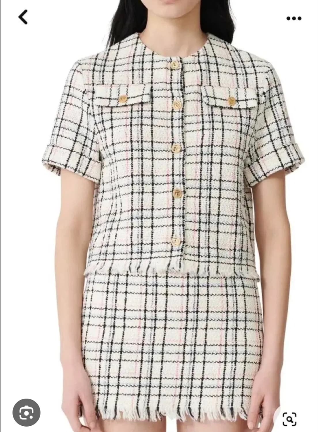 마쥬 maje 체크 트위드 크롭 자켓 1사이즈 상품이미지1