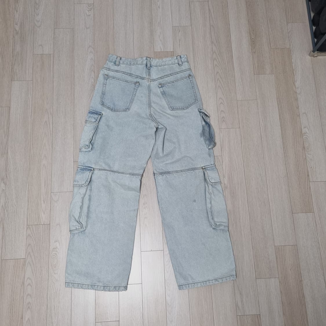 30(eu38) 자라 유틸리티 카고 와이드 데님진 연청 아이스 블루 상품이미지7