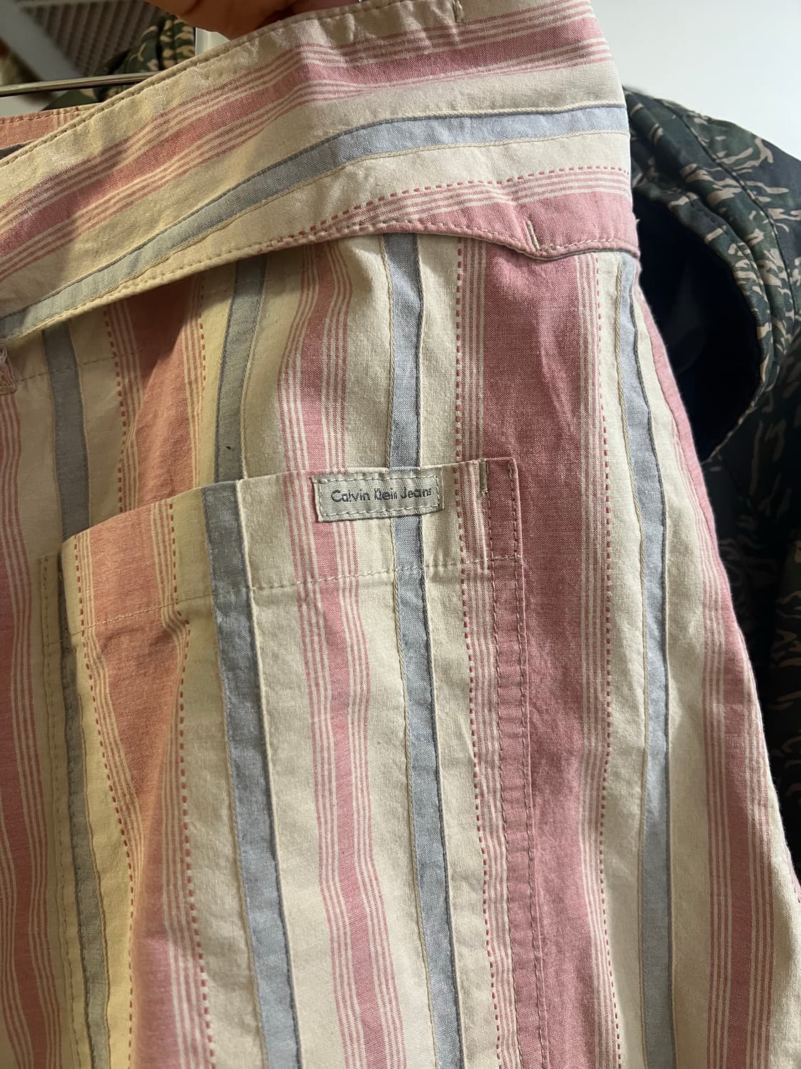 캘빈클라인 핑크 스트라이프 코튼 스커트 상품이미지3