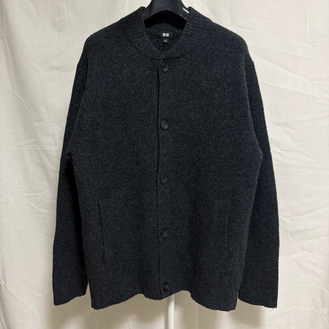 유니클로 수플레얀 가디건 / 다크그레이, L 상품이미지1