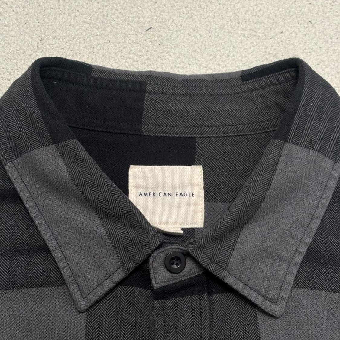 AMERICAN EAGLE 코튼 체크 워크셔츠 그레이 XL 상품이미지4