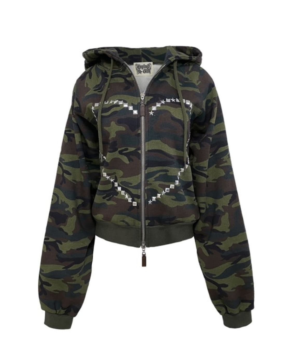 익스파이어드걸 카모 스터드 후드집업 상품이미지2