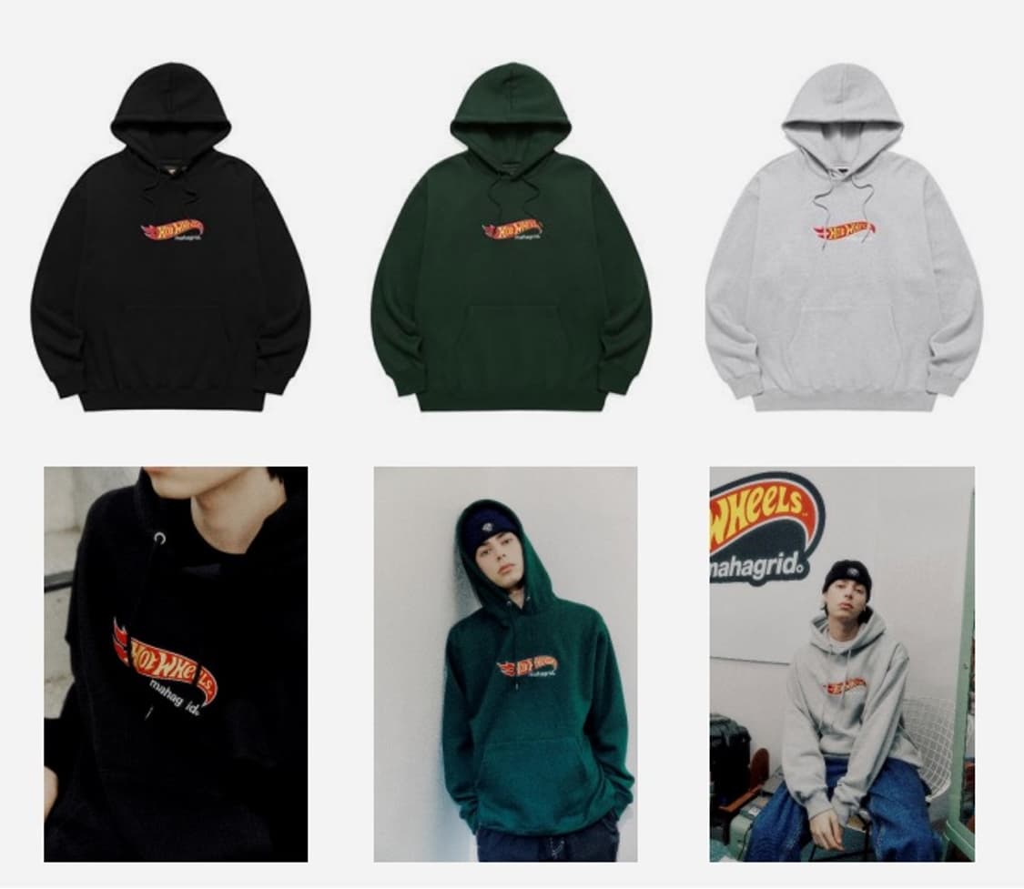 마하그리드x핫휠 콜라보 기모 후드티 S 상품이미지6
