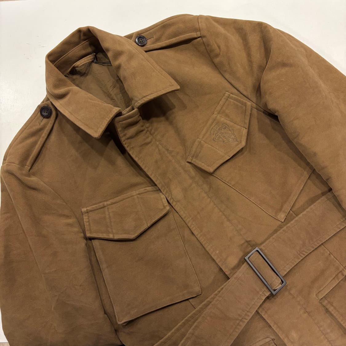 [46] 구찌 빈티지 스웨이드 벨티드 사파리 자켓 B387 상품이미지3